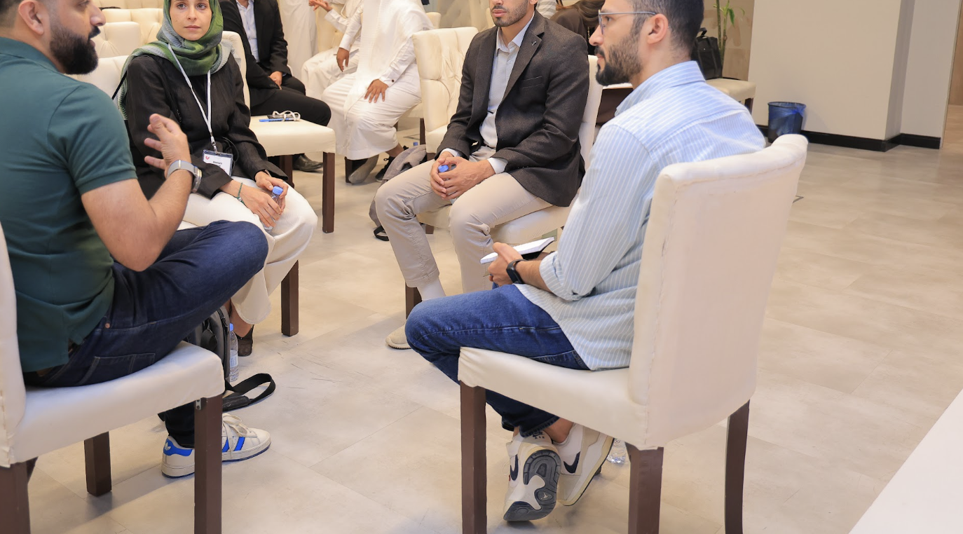 Founders in a small-group mentor session